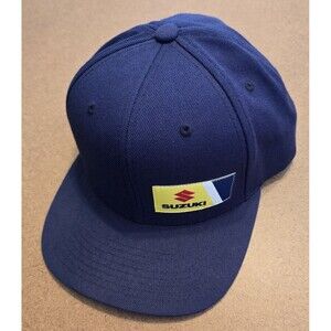 Factory Effex Suzuki Wedge Snapback Hat Cap Navy Blue Yupoong Motorcycle Racing
